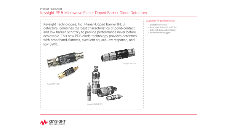 RF & Microwave Planar Doped Barrier Diode Detectors